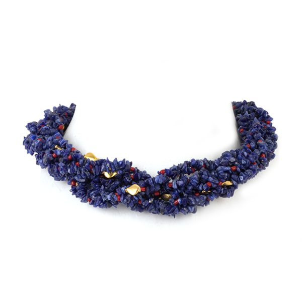 Lapis Coral Twist Necklace