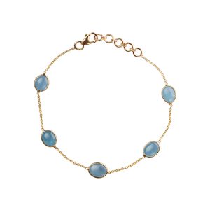 Aquamarine Gold Bracelet