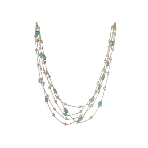 Aquamarine Pearl Necklace