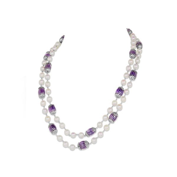 Amethyst Pearl Necklace