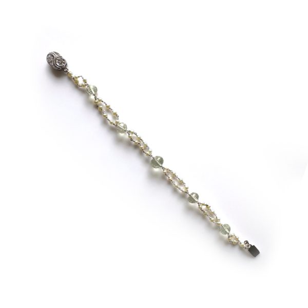 Amethyst Pearls Silver Bracelet
