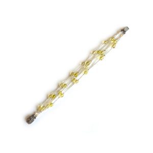 Lemon Topaz And Pearl Bracelet