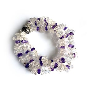 Crystal Chips And Amethyst Bracelet